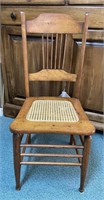 Vintage Oak Chair with Cane Seat