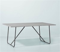 Faux Concrete & Metal Outdoor Dining Table