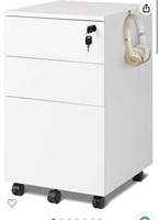 DEVAISE 3 Drawer Rolling File Cabinet with Lock,