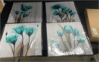 Jufahivos Flower Prints Wall Art 4 Panels Guest