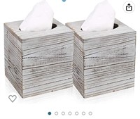 Rustic White Barnwood Tissue Box Cover: Tissue