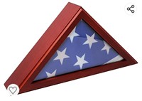 American Flag Mahogany Display Case - Wood Frame