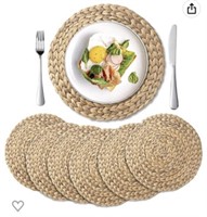 2 Sets - 6 Pack, Round Woven Placemats, Natural