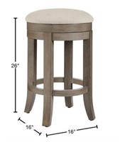 Brown Backless Swivel Counter Stool