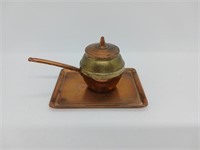 Mini Copper Pot / Lid and Tray