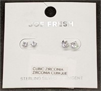 2 Pairs of Sterling Silver Cubic Zirconia Stud Ear