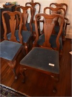 6 Queen Anne Chairs- 4 side and 2 Captain chairs