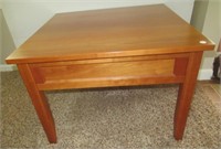 Wood end table. Measures:  19 3/4" H x 27 1/2" W.