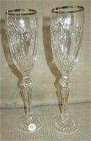 (2) Waterford Crystal 10 1/4" tall champagne