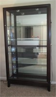 Lighted China cabinet with glass shelves with