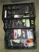 Tackle box filled with broadheads, and other