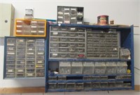 (4) Metal organizers with contents.