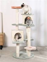 HYABI 53 inch Flower Cat Tree Cat Apartment Plush