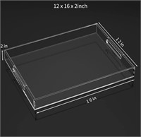 NIUBEE Clear Serving Tray 12x16 Inches -Spill