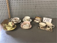 TEA CUPS AND SAUCERS / CREAM AND SUGAR