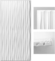 Art3d White Large PVC 3D Wall Panels, 6 Pk