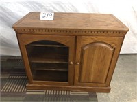 OAK TV STAND WITH SWIVEL TOP