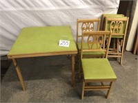 VINTAGE CARD TABLE AND CHAIRS
