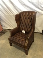 LEATHER WING BACK CHAIR