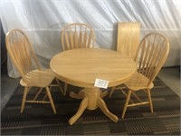 TABLE WITH LEAF AND 3 CHAIRS