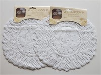 Set of 04 - Table Heavy Lace Cloth 12" Diameter