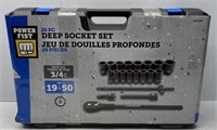Power Fist 20pc Deep Socket Set - 19-50mm NEW