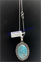 Turquoise (sy) pendant necklace with 18” chain Ger
