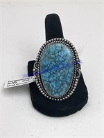 Turquoise (sy)  ring size 9 German silver
