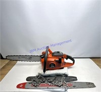 Echo 650EVL gas chainsaw with extra bars and chain