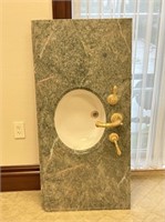 Green marble vanity top with amazing faucet hardwa