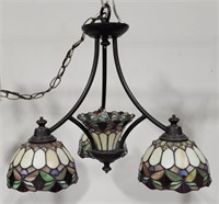 4 Light Hanging Fixture with Tiffany Style Shades