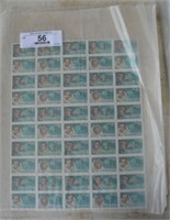 Complete Sheet of 25¢ Explorer Stamps