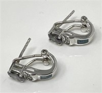 Sterling Silver Multi-Stone Earrings.