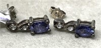 Sterling Silver Purple Stone Earrings.