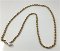 26 Inch Monet Goldtone Rope Chain.