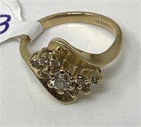 14 Kt. Gold Diamond Ring, Size 3.