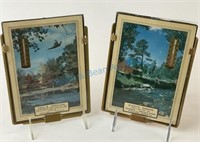 Collection of two vintage thermometer calendars.