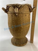 Large vintage African drum with leather head