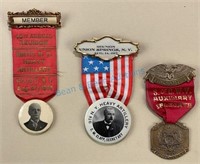 Collection of three GAR ribbon badges including