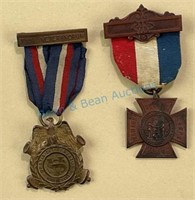 Collection of  2 ribbon suspension badges