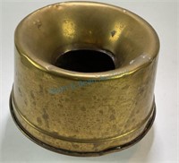Antique brass two-piece spittoon.