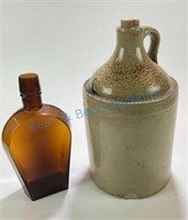 Collection of two includes antique  stoneware
