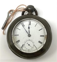 Antique Coin Silver Key Wind Set Pocketwatch.