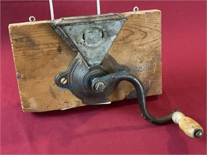 antique chuckwagon coffee grinder.