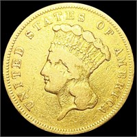 1856-S $3 Gold Piece NICELY CIRCULATED