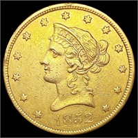 1852 $10 Gold Eagle NEARLY UNCIRCULATED