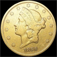 1896-S $20 Gold Double Eagle LIGHTLY CIRCULATED