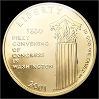 2001-W US Commem .25oz Gold $5 GEM PROOF