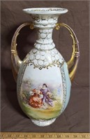French Hand Painted Vase/ Urn
