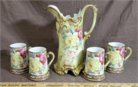 Large Nippon Pitcher & 4 Cups